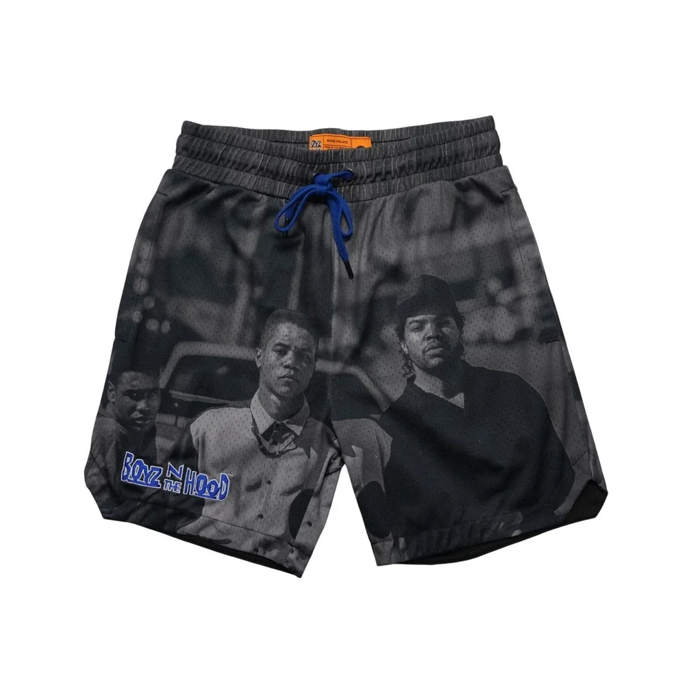 Shoe Palace Boyz N The Hood Shorts Mens‎ Small Gray Mesh Graphic Drawstring